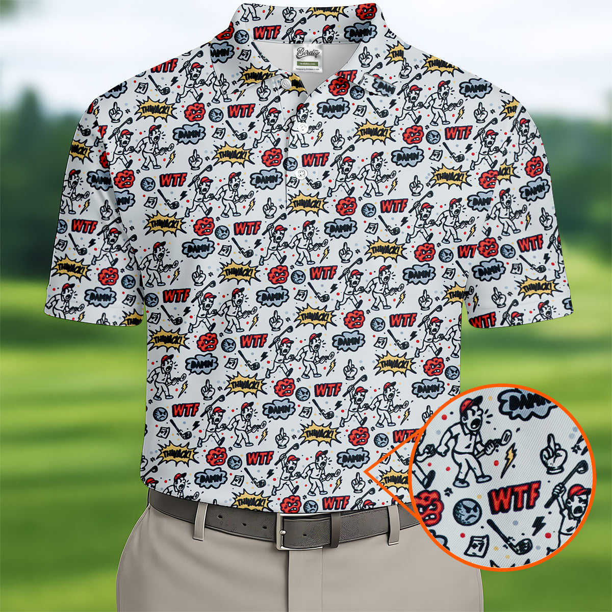 Funny Adult Humor Tropical Beach Golf Paradise Polo Shirt, Golf Polo Shirts For Men, Printed Golf Shirts