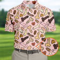 Funny Penis Doodle Pattern Golf Polo Shirt, Men's Golf Apparel, Novelty Golf Shirts For Men