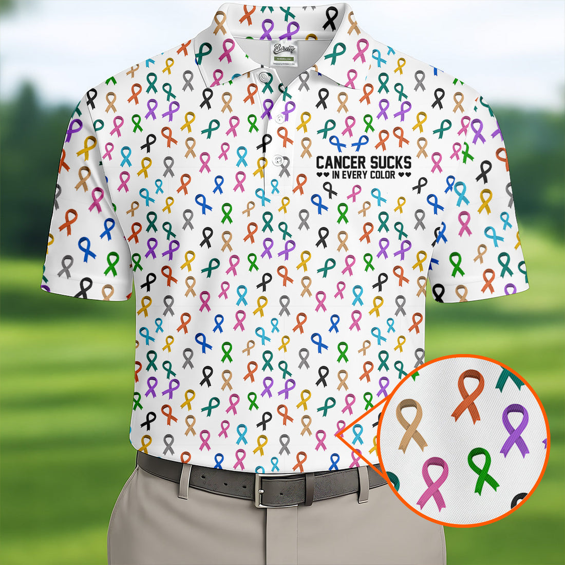 Cancer Sucks In Every Color, Cancer Survivor Shirt, Couple Golf Shirt, Matching Golf Shirt, His And Hers Golf Shirts