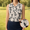 Minimalist Botanical Disc Golf Polo Shirt, Ladies Golf Shirts, Women’s Golf Apparel