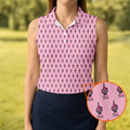 Funny Middle Finger Pink Golf Shirt, Breast Cancer Golf Shirt, Fun Womens Golf Shirts, Ladies Golf Shirt