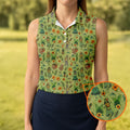 Tiki Zombie Hawaiian Golf Shirt, Hula Dancer Skull Pattern, Polo Shirts For Women