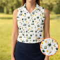 Funny Golf Cart Adult Humor Pattern Polo Shirt, Golf Shirts For Women, Women's Golf Apparel