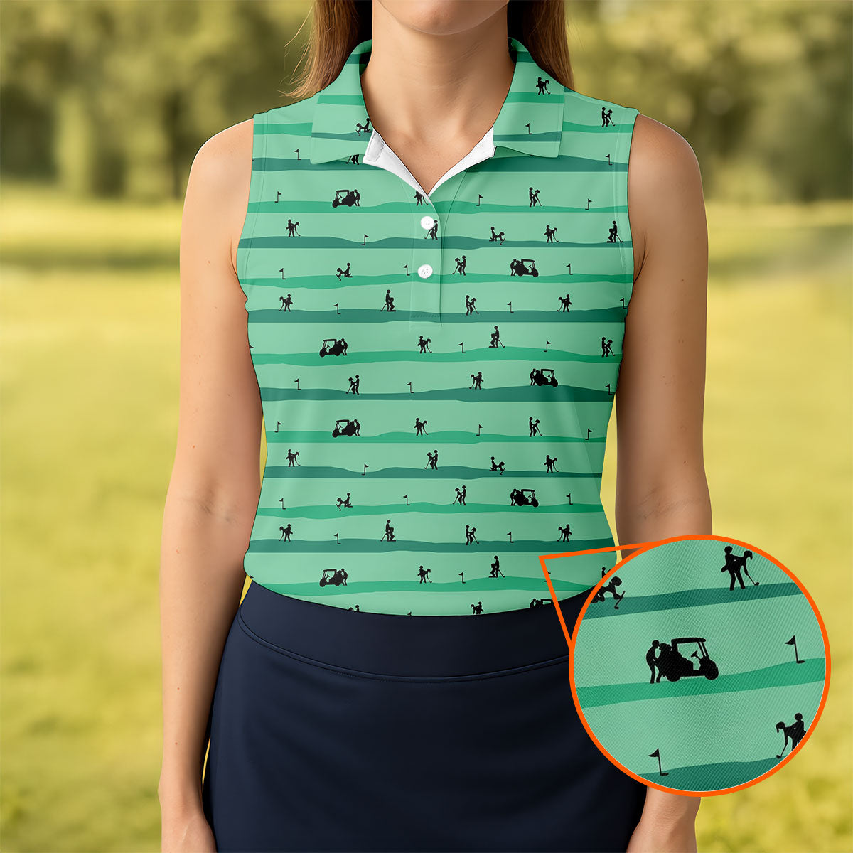 Funny Couple On Golf Course Polo Shirt, Naughty Golf Tops For Women, Ladies Golf Shirts