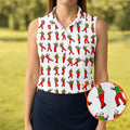Colorful Dancing Character Pattern Polo Shirt, Printed Golf Shirt, Women’s Golf Apparel