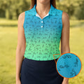 Stick Figure Couple Ombre Fun Womens Golf Shirts, Unique Gift For Golfer, Ladies Golf Polos