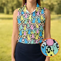 Pastel Easter Bunny Leopard Print Polo Shirt, Women’s Golf Apparel, Hawaiian Golf Shirt, Printed Golf Shirt