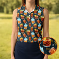 Summer Cocktail Pattern Hawaiian Golf Shirt, Golf Polo For Women, Women's Golf Apparel