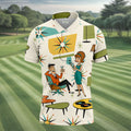 Atomic Cocktail Lounge Retro Hawaiian Golf Shirt, Men's Golf Shirt, Polo Shirts For Men