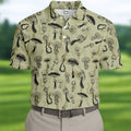 Mushroom Pattern Hand-drawn Art Hawaiian Golf Shirt, Men's Golf Shirt, Polo Shirts For Men