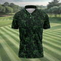 Dinosaurs In The Forest Deep Forest Green Hawaiian Golf Shirt, Polo Shirts For Men