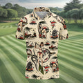 Vintage Hawaiian Pin Up Shark Tattoo Golf Shirt, Hawaiian Golf Shirt, Mens Golf Apparel