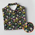 Trombones Floral Tropical Vibe Golf Tops For Men, Polo Shirts For Men, Golf Shirts For Men