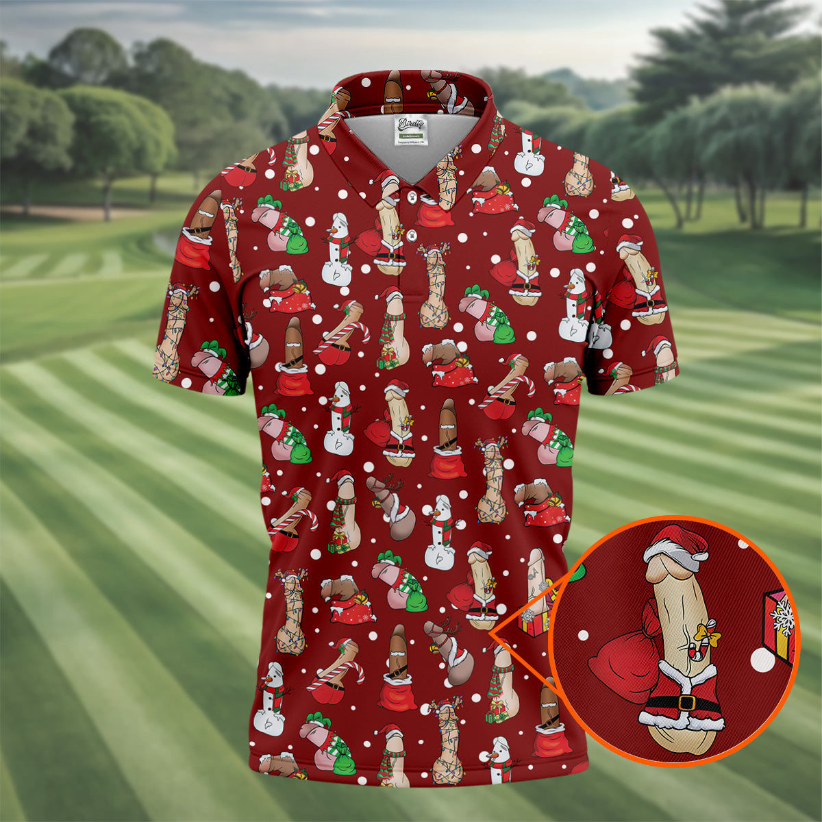Naughty Santa Hat Christmas Polo Shirts, Unique Gift For Golfer, Polo Shirts For Men, Golf Gift For Men