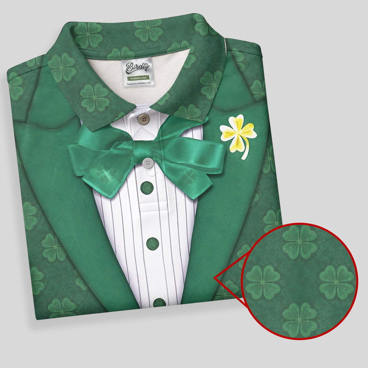 St Patrick's Day Green Shamrock Suit Whiskey Golf Print Golf Shirt, Polo Shirts For Men, Golf Shirts For Men