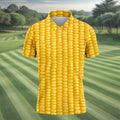 Realistic Sweet Corn Cob Print Design Hawaiian Golf Shirt, Golf Shirts For Men, Polo Shirts For Men