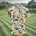 Vintage Airplane Hawaiian Golf Shirt, Tropical Aircraft Pattern, Polo Shirts For Men