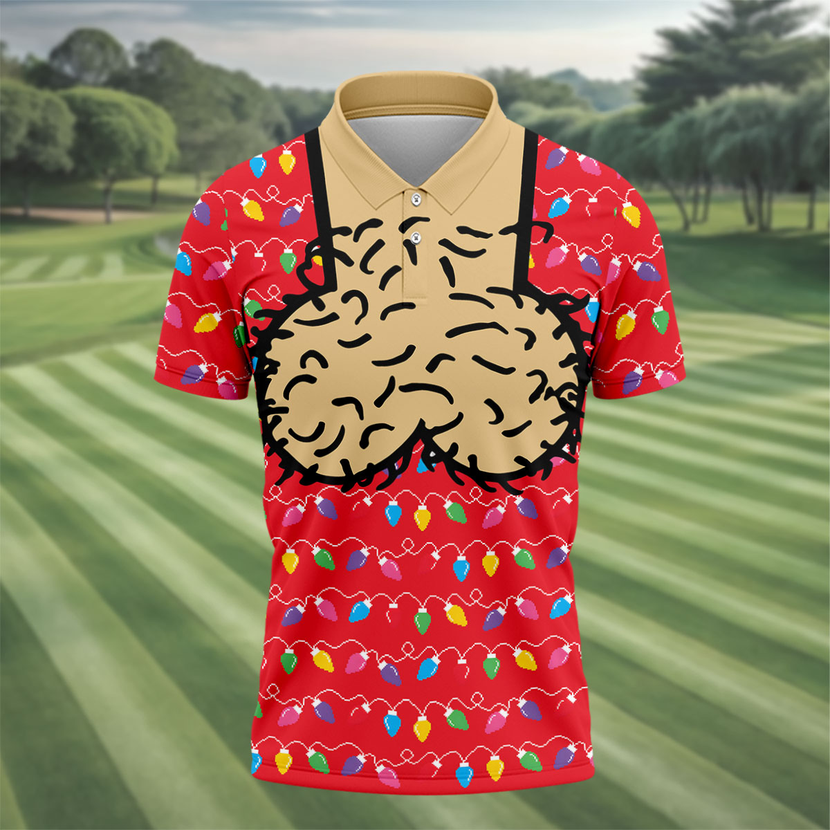 Cheeky Lights Christmas Golf Shirt, Mens Golf Shirts, Golf Apparel For Men