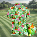 Funny Pickle Tomato Chili Tropical Hawaiian Golf Shirt, Mens Golf Polo, Printed Golf Shirts