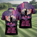 Not All Who Wander Are Lost Bigfoot Custom Men's Golf Polo Shirt, Funny Golf Shirt, Gift For Golfers