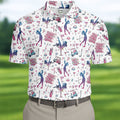 Funny Par Tee Girl Golfer Pattern Golf Polo Shirt, Polo Shirts For Men, Mens Golf Apparel