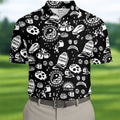 Dead Tired Coffee Breakfast Pattern Golf Shirt, Men's Golf Shirt, Golf Polo Shirts For Men