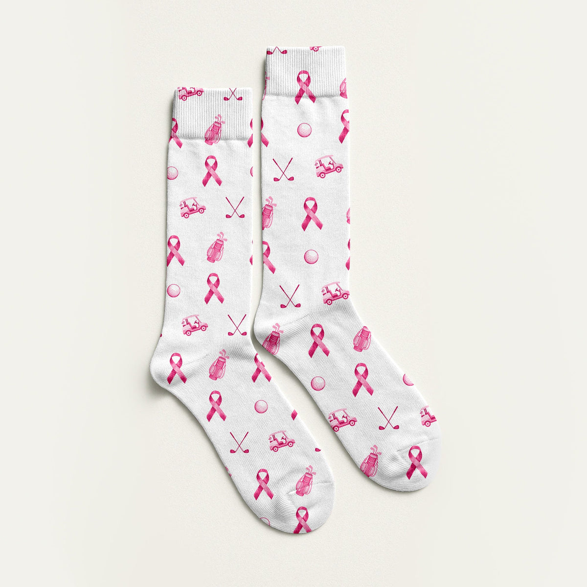 Breast Cancer Pink Ribbon Golf Socks, Christmas Golf Gift, Gifts For Golf Lovers, Golfing Apparel