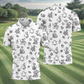 Goose Halloween, Doodle Pattern, Black And White Golf Polo, Mens Funny Golf Shirts, Long Sleeve Golf Shirts, Men Golf Polo