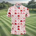 Funny Heart Butt Pattern Golf Polo Shirt, Mens Golf Shirts, Golf Apparel For Men