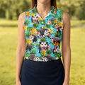 Funny Opossums Among Pineapples Pattern Hawaiian Golf Polo, Golf Tops For Women, Golfing Apparel