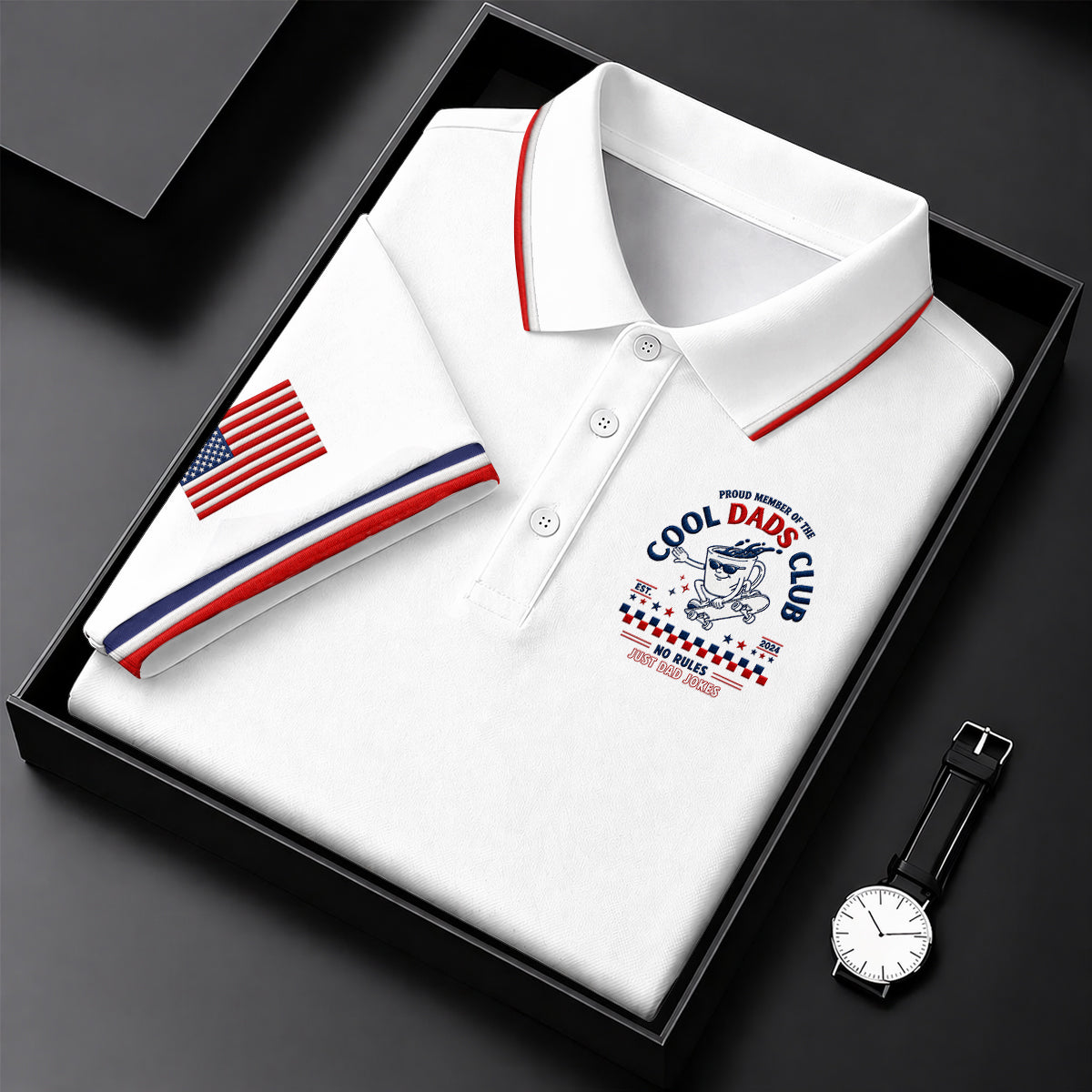 Cool Dads Club All-Over Print Golf Polo, Golf Tops For Women, Golfing Apparel