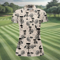 Minimalist Botanical Disc Golf Polo Shirt, Ladies Golf Shirts, Women’s Golf Apparel