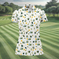 Funny Golf Cart Adult Humor Pattern Polo Shirt, Golf Shirts For Women, Women's Golf Apparel