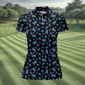 Suicide Prevention Awareness Ribbon Pattern Golf Polo Shirt, Women’s Golf Polo, Golf Shirts For Women