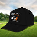 I Like Golf And Bourbon Embroidered Baseball Cap, Golf Hat, Dad Golf Gift