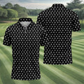 Funny Stick Figure Black And White Men's Golf Polo Shirt, Funny Position Golf Polo, Fun Men Golf Shirts
