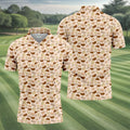 Beige Fun Men's Golf Polos, Cool Golf Polos, Mens Golf Polo Shirts, Golf Gift For Men