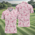 Pink Flamingo Customized Golf Polos, Fun Men's Golf Polos, Hawaiian Golf Shirts, Golfing Apparel