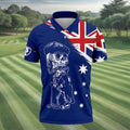 I Was One Under Today Skeleton Golfer Australia Flag Print Golf Tops For Men, Polo Shirts For Men