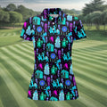 Haunted Ghost Halloween Hawaiian Golf Shirt, Women’s Golf Polo, Golf Shirts For Women