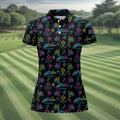 Funny Adult Cruise Vacation Pattern Polo Shirt, Womens Golf Tops, Printed Golf Shirt