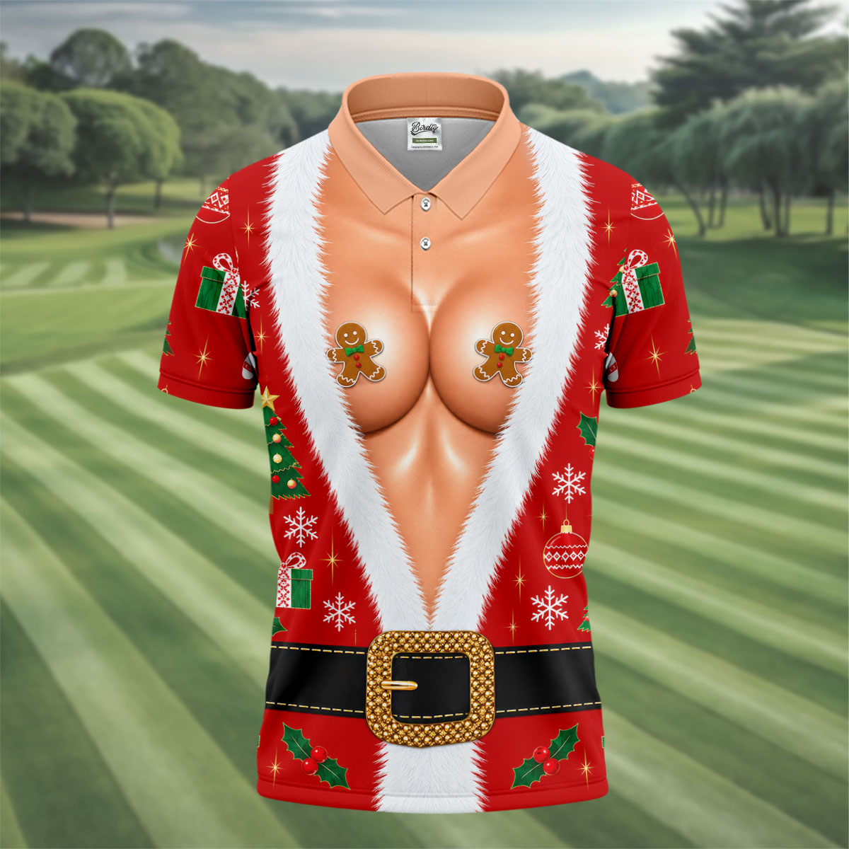 Gingerbread Costume Christmas Golf Shirt, Mens Golf Shirts, Polo Shirts For Men