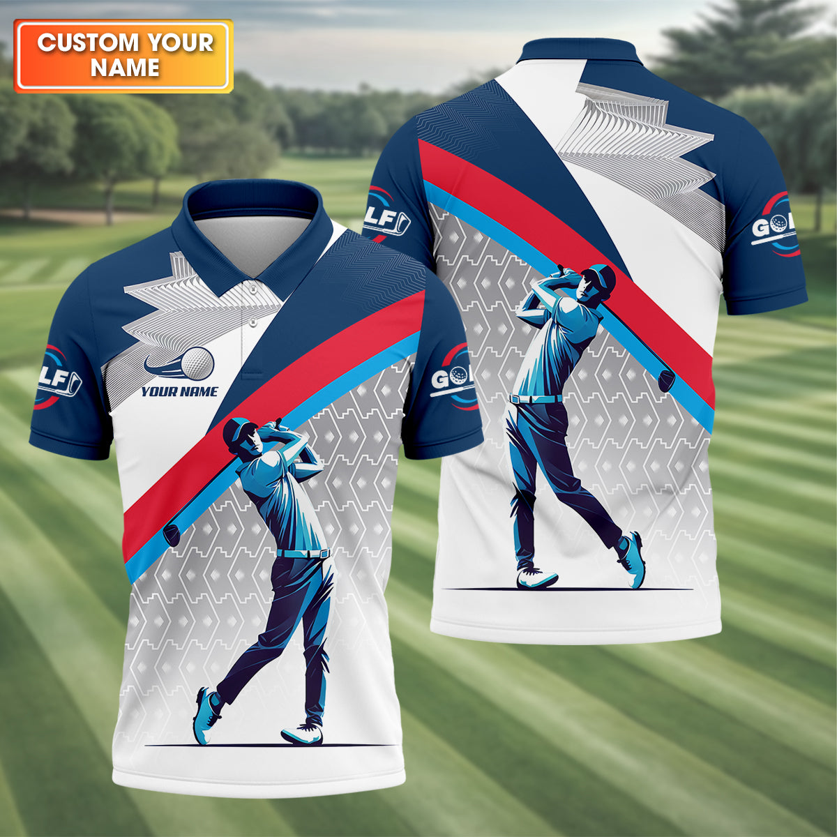 Swing Golfer Men's Golf Polo Shirt, Golfers Gift, Mens Golf Gift