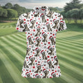 Christmas Raccoon Golfer Santa Hat Golf Polo Shirt, Ladies Golf Shirts, Golf Polo For Women