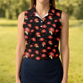 Sassy Red Lips Golf Shirt, Funny Valentine Pattern Design, Women’s Golf Polo