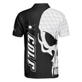 Black And White Skull Golf Polo Shirt, Men's Golf Polo Shirt, Golfing Apparel, Mens Golf Gift