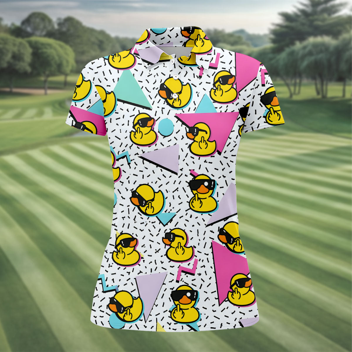 Funny Rubber Duck Golf Shirt, Cute Golf Outfit, Ladies Golf Shirts , Women's Golf Tops