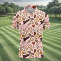 Funny Penis Doodle Pattern Golf Polo Shirt, Men's Golf Apparel, Novelty Golf Shirts For Men