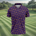 Purple Gravestone Bat Halloween Pattern Polo Shirt, Golf Shirts For Men, Mens Polo Shirts