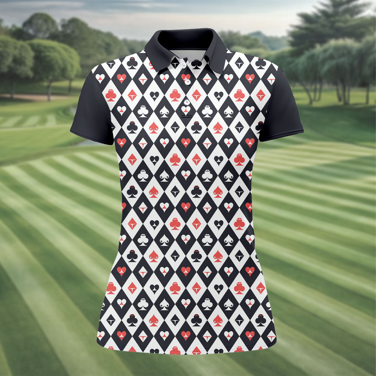 Casino Royale Dirty Argyle Pattern Funny Women's Golf Tops, Valentines Golf Gift, Ladies Golf Polos